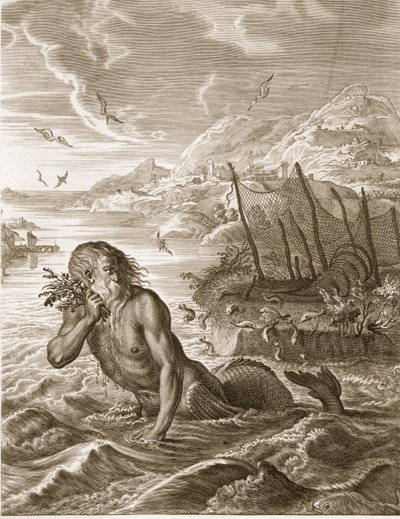 Glaucus Turned into a Sea-God, 1731 by Bernard Picart